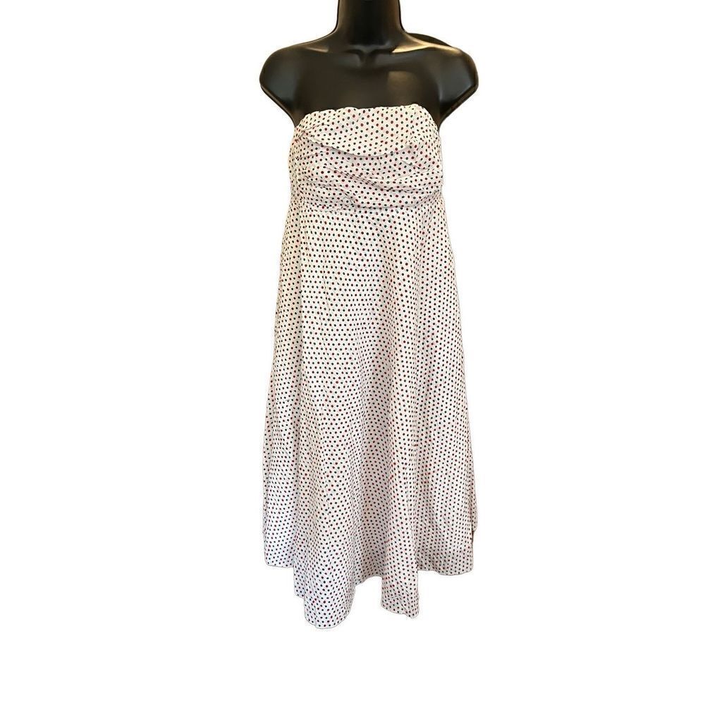J. Crew Strapless Polka Dot Midi Dress like new
